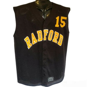 mesh basketball jersey shirt black gold radford va vtg xl sleeveless vkm venus